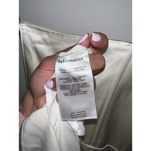 Reformation Eisa Silk Dress Ivory size 2 NWT - Picture 8 of 12